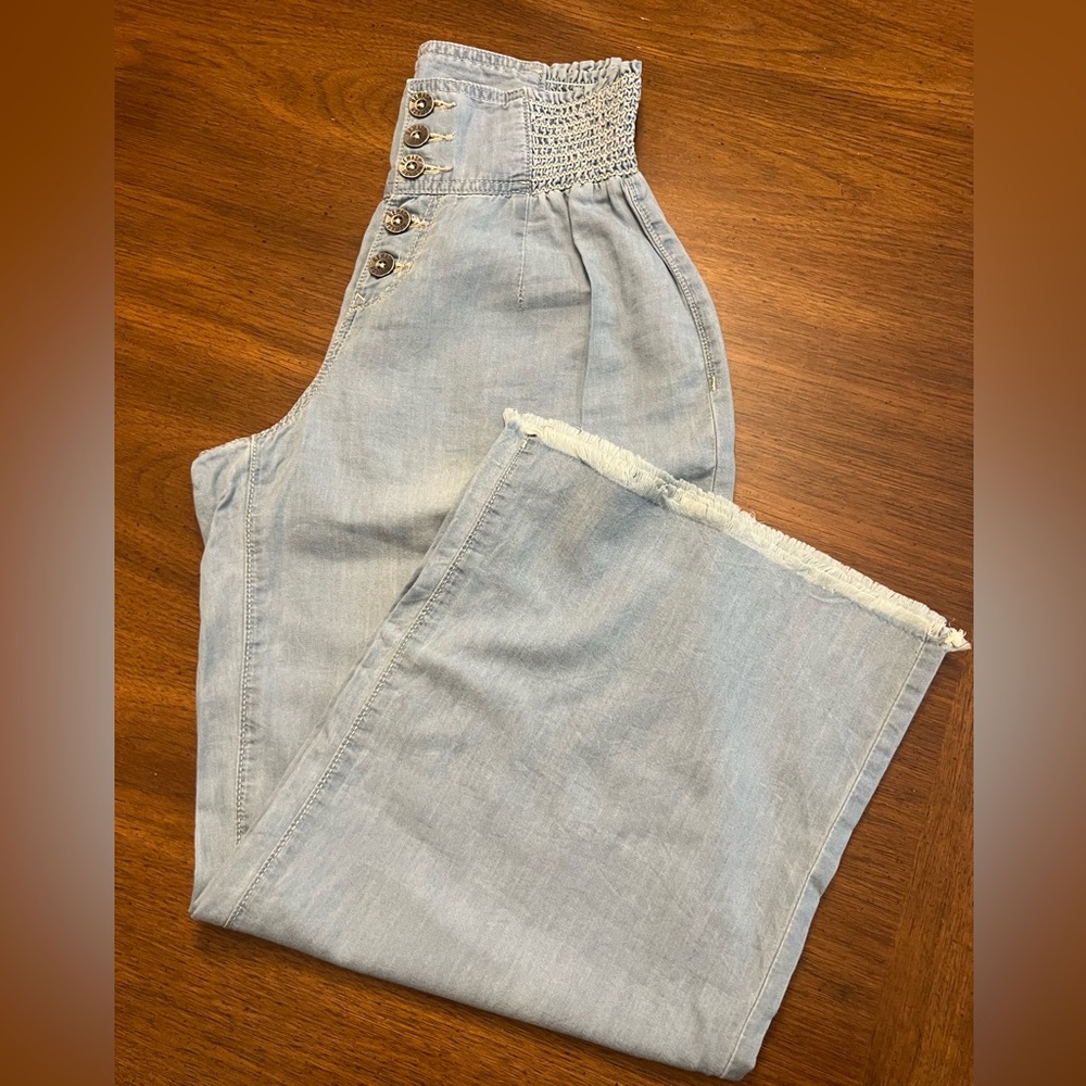 Rewash Chambray Cropped Pants